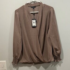 Adrianna Papell Brown Patterned Blouse